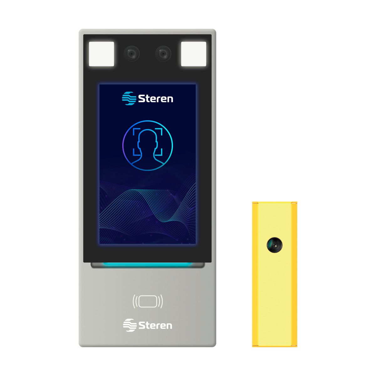 Control de acceso con medición de temperatura, reconocimiento facial, de cubrebocas y casco
