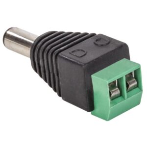 Adaptador plug invertido 2.1 mm a 2 terminales atornillables