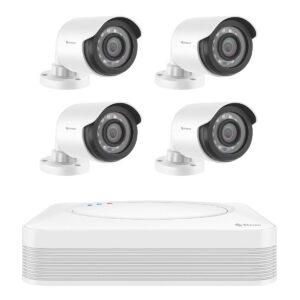 Sistema de seguridad CCTV con DVR pentahíbrido de 4 canales, 4 cámaras, disco duro y monitoreo por Internet