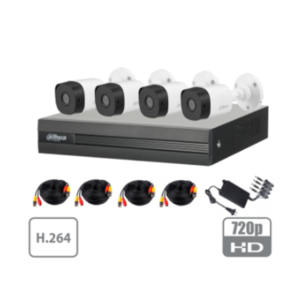 Kit 4 canales 1 Megapixel/ 4 Camaras B1A11 720p/ DVR de 4 Canales / DAHUA COOPER XVR1A04KIT