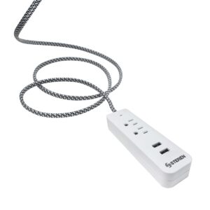 Multicontacto de 2 salidas horizontales, doble cargador USB y cable tipo cordón