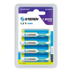 Paquete de 4 pilas recargables AA NiMH 1300 mAh