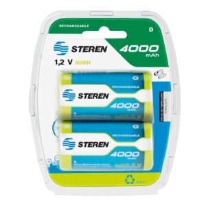 Paquete de 2 pilas recargables D NiMH 4000 mAh