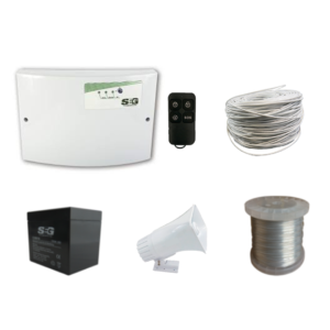 KIT ENERGIZADOR SHOCKER 14000TE CON LLAVE Y CONTROL INCLUYE SIRENA DE 30W, ROLLO DE ALUMINIO, CABLE BUJIA Y BATERIA DE 12V KSHOCKERPA30