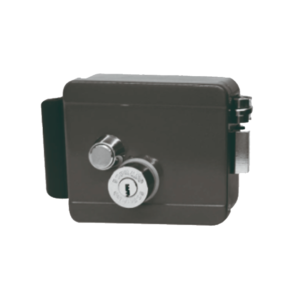 CERRADURA GRIS C/ BOTON Y LLAVE MULTIPUNTOS, Alimentación 12V con llave (Multipuntos) Ideal para puertas peatonales, compatible con cualquier portero o videoportero. FE705