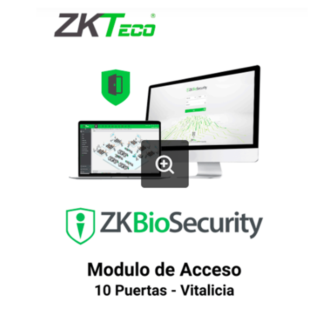 ZKTECO ZKBSAC10 - Licencia Vitalicia para 10 Puertas en Control de Acceso / Hasta 30 000 Usuarios / 200 Departamentos / 200 Áreas Marca: ZKTECO Modelo: ZKBS-AC-P10