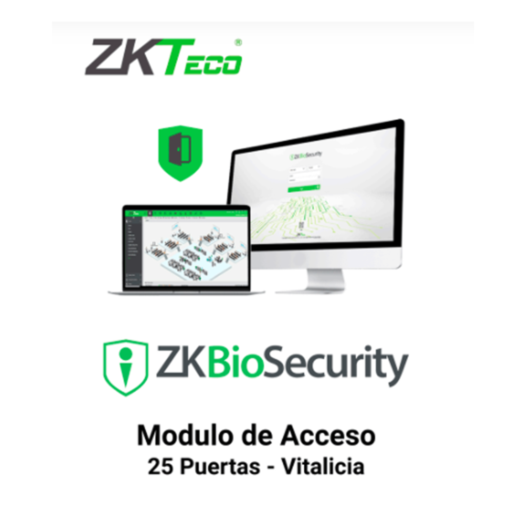 ZKTECO ZKBSAC25 - Licencia Vitalicia para 25 Puertas en Control de Acceso / Hasta 30 000 Usuarios / 500 Departamentos / 500 Áreas Marca: ZKTECO Modelo: ZKBS-AC-P25